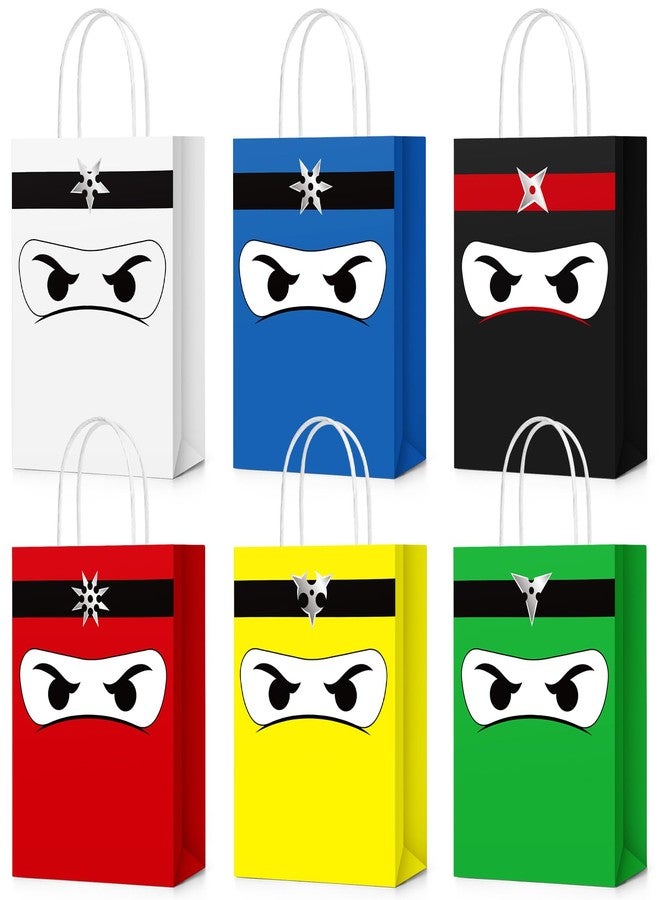 Chivertion 24 Pcs Ninja Gift Bags with Handles Ninja Birthday Party Decorations Party Favor Gift Supplies Candy Treat Goody Bags for Kids - Image 1